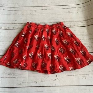 light red floral skirt!